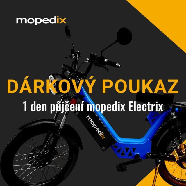 🛵 Nepropásni vánoční jízdu! 🎁
🎄Stále váháš, čím potěšit své blízké? Tak jim pořiď dárkový poukaz na 1 den jízdy s mopedixem za výhodnou cenu jen 999 korun (běžná cena je 1300 Kč). 👍
☝️ A co je na tom nejlepší? Pokud si následně držitel poukazu pořídí svůj vlastní mopedix, hodnotu dárkového poukazu mu odečteme od kupní ceny! ✌️
Tak neztrácej čas a daruj zážitek, na který se nezapomíná. 😉
👉 Poukaz najdeš tady: www.mopedix.cz/obchod